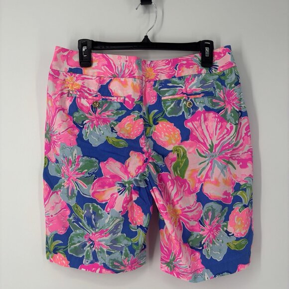 Lilly Pulitzer Chipper Short Beckon Pink Blue Jungle Utopia Size 6 Bermuda - Picture 2 of 14